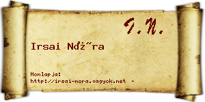 Irsai Nóra névjegykártya